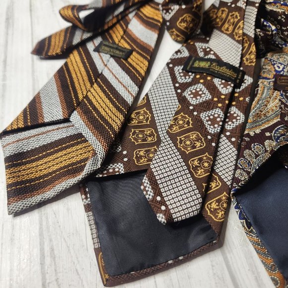 Vintage Neckties Assorted Lot Floral Striped 70's - Picture 6 of 9